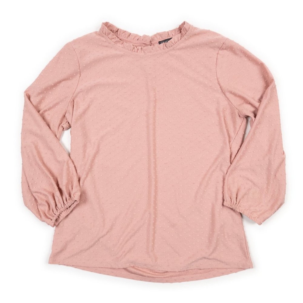 ADRIANNA PAPELL mauve pink textured top size M